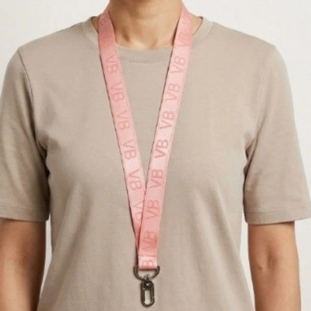 Vera Bradley Webbing Lanyard Sun Washed Tropical Pink Logo 28561-V77 NWT
